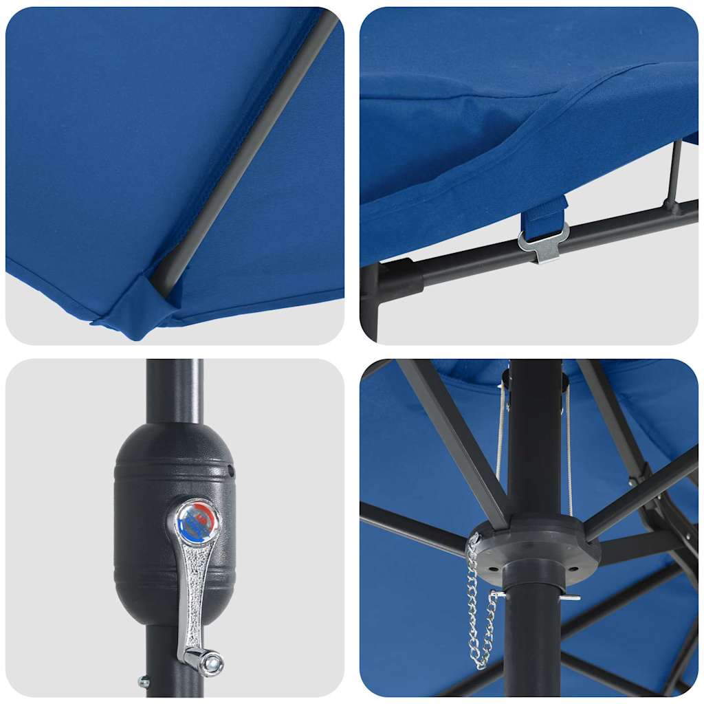 vidaXL Parasolka ogrodowa Niebieski azur 385 x 209 x 244 cm