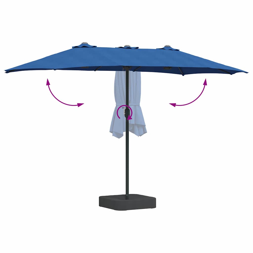 vidaXL Parasolka ogrodowa Niebieski azur 385 x 209 x 244 cm