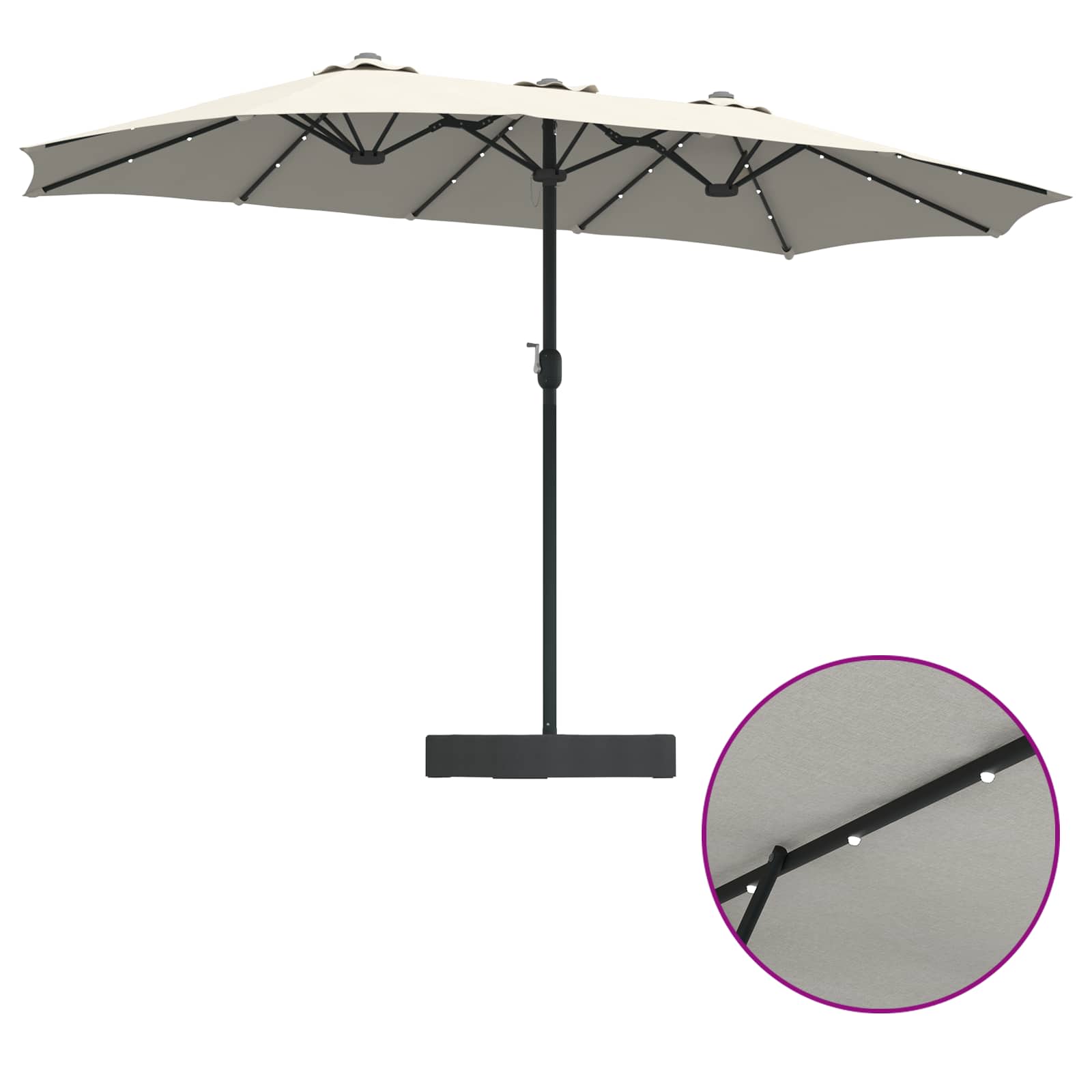 vidaXL Parasolka ogrodowa Piaskowy i Antracytowy 385 x 209 x 244 cm