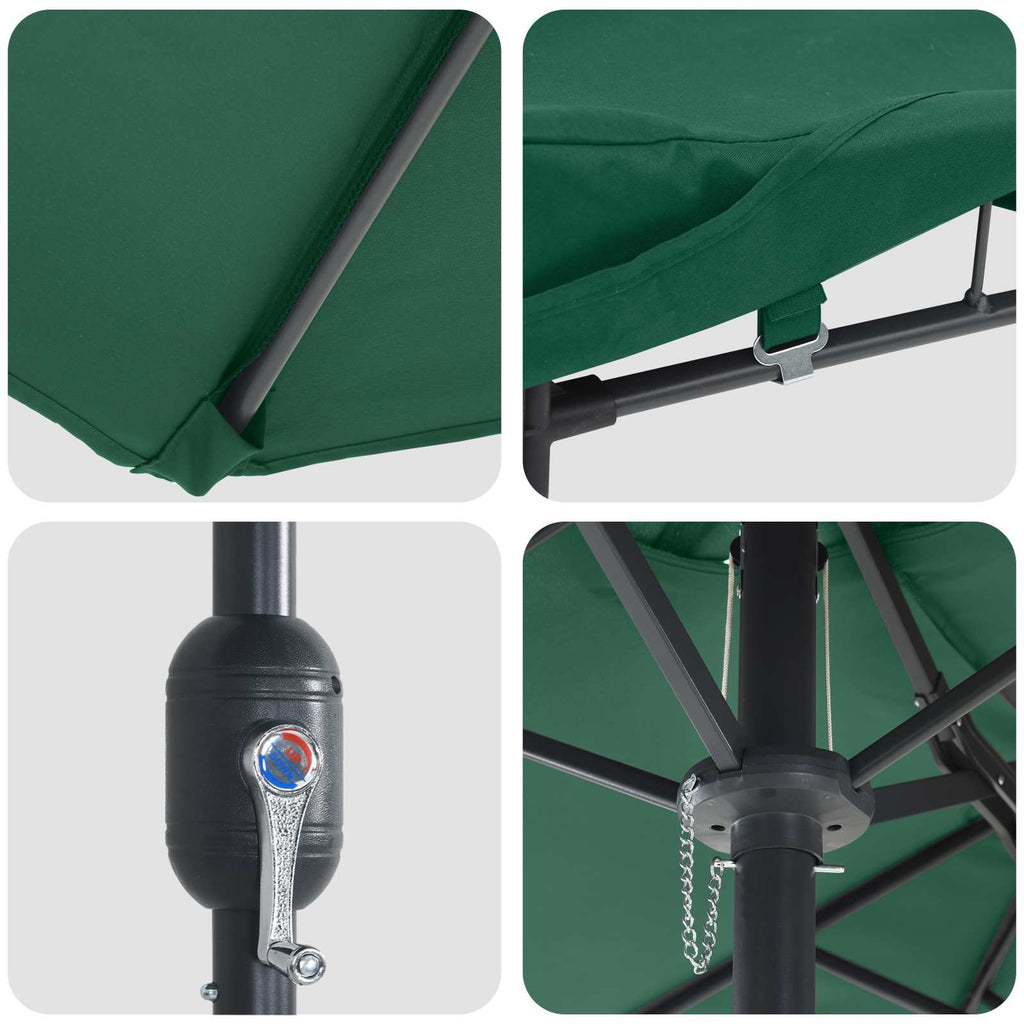 vidaXL Parasolka ogrodowa Zielony 385 x 209 x 244 cm Poliester
