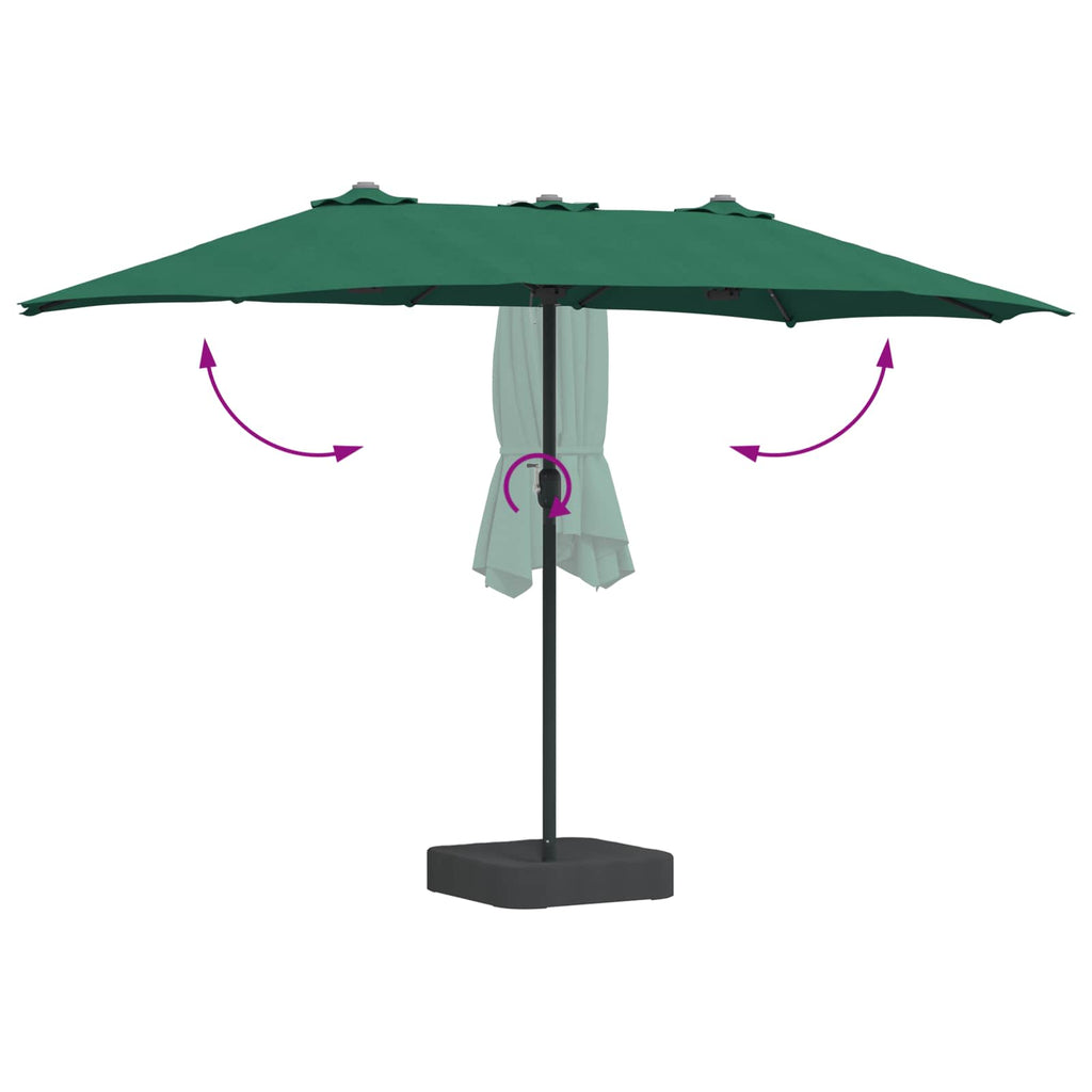 vidaXL Parasolka ogrodowa Zielony 385 x 209 x 244 cm Poliester