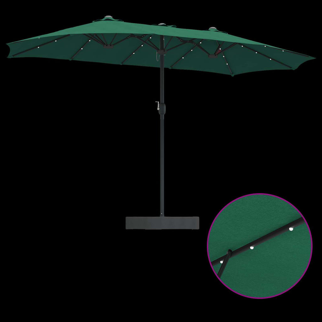 vidaXL Parasolka ogrodowa Zielony 385 x 209 x 244 cm Poliester