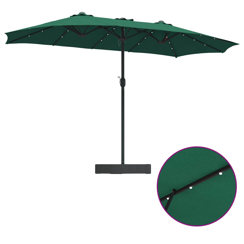 vidaXL Parasolka ogrodowa Zielony 385 x 209 x 244 cm Poliester