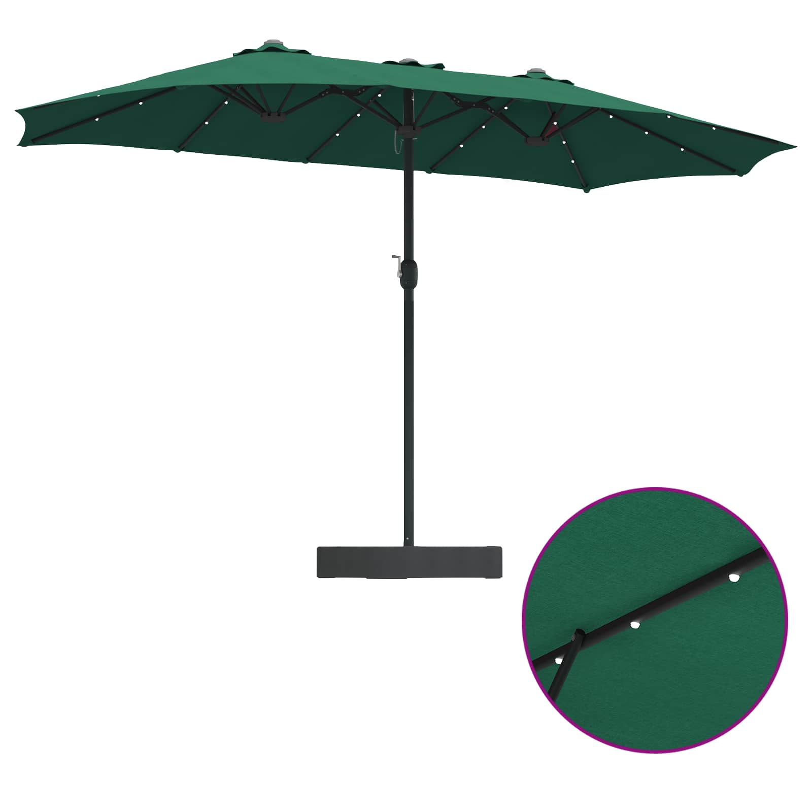 vidaXL Parasolka ogrodowa Zielony 385 x 209 x 244 cm Poliester