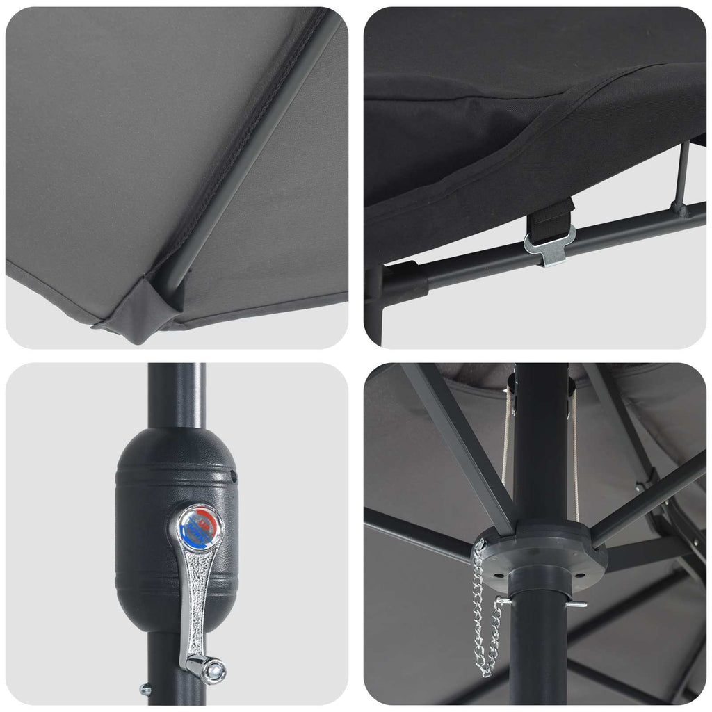 vidaXL Parasolka ogrodowa Antracyt 385 x 209 x 244 cm Poliester