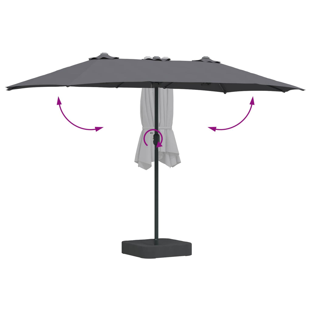 vidaXL Parasolka ogrodowa Antracyt 385 x 209 x 244 cm Poliester
