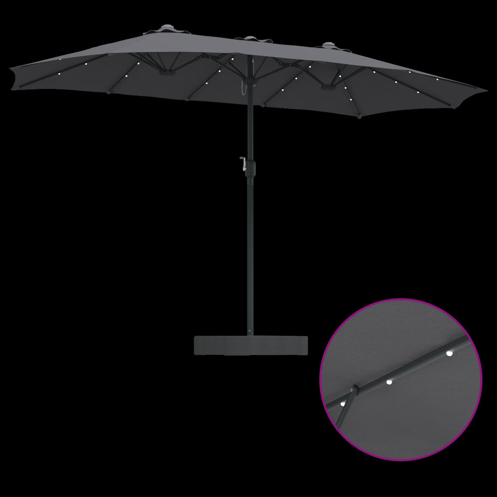 vidaXL Parasolka ogrodowa Antracyt 385 x 209 x 244 cm Poliester