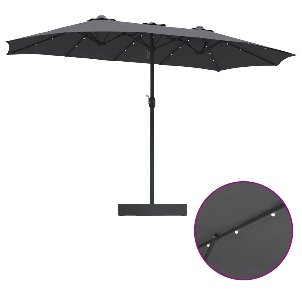 vidaXL Parasolka ogrodowa Antracyt 385 x 209 x 244 cm Poliester