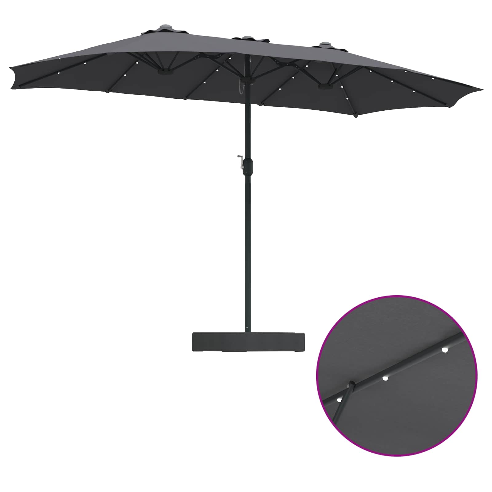 vidaXL Parasolka ogrodowa Antracyt 385 x 209 x 244 cm Poliester