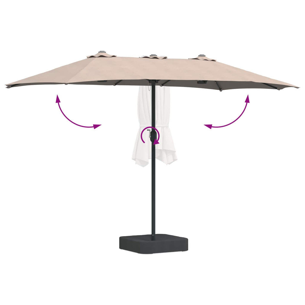 vidaXL Parasolka ogrodowa Ciemnoszary 385 x 209 x 244 cm Poliester