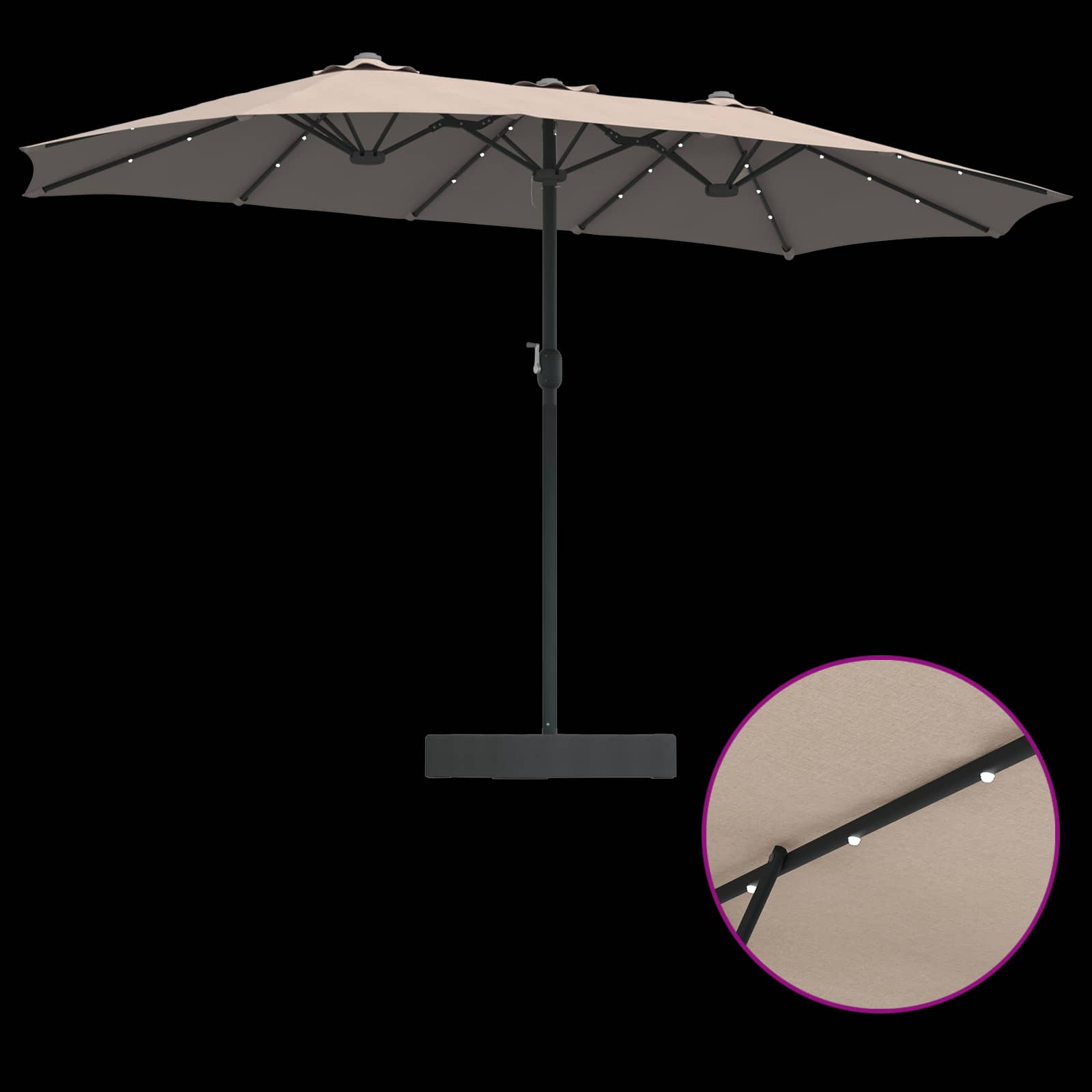 vidaXL Parasolka ogrodowa Ciemnoszary 385 x 209 x 244 cm Poliester
