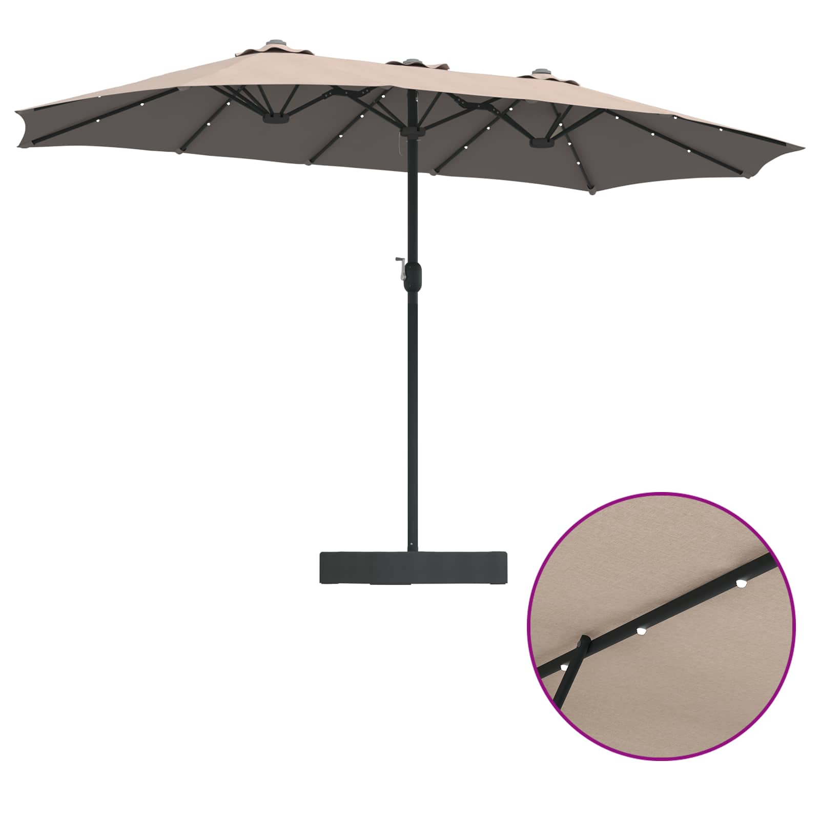 vidaXL Parasolka ogrodowa Ciemnoszary 385 x 209 x 244 cm Poliester