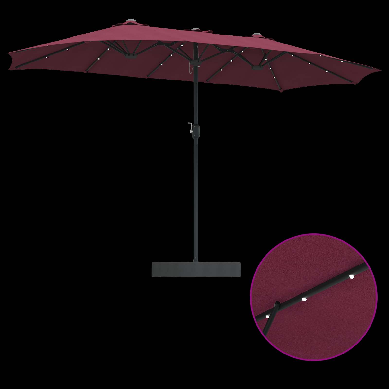 vidaXL Parasolka ogrodowa Bordeaux Czerwony 385 x 209 x 244 cm