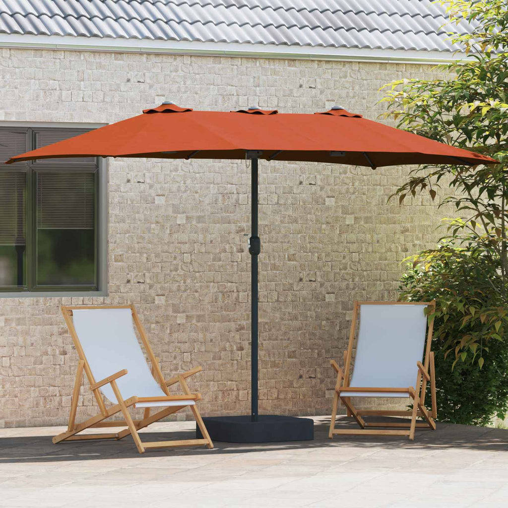 vidaXL Parasolka ogrodowa terakota 385 x 209 x 244 cm Poliester