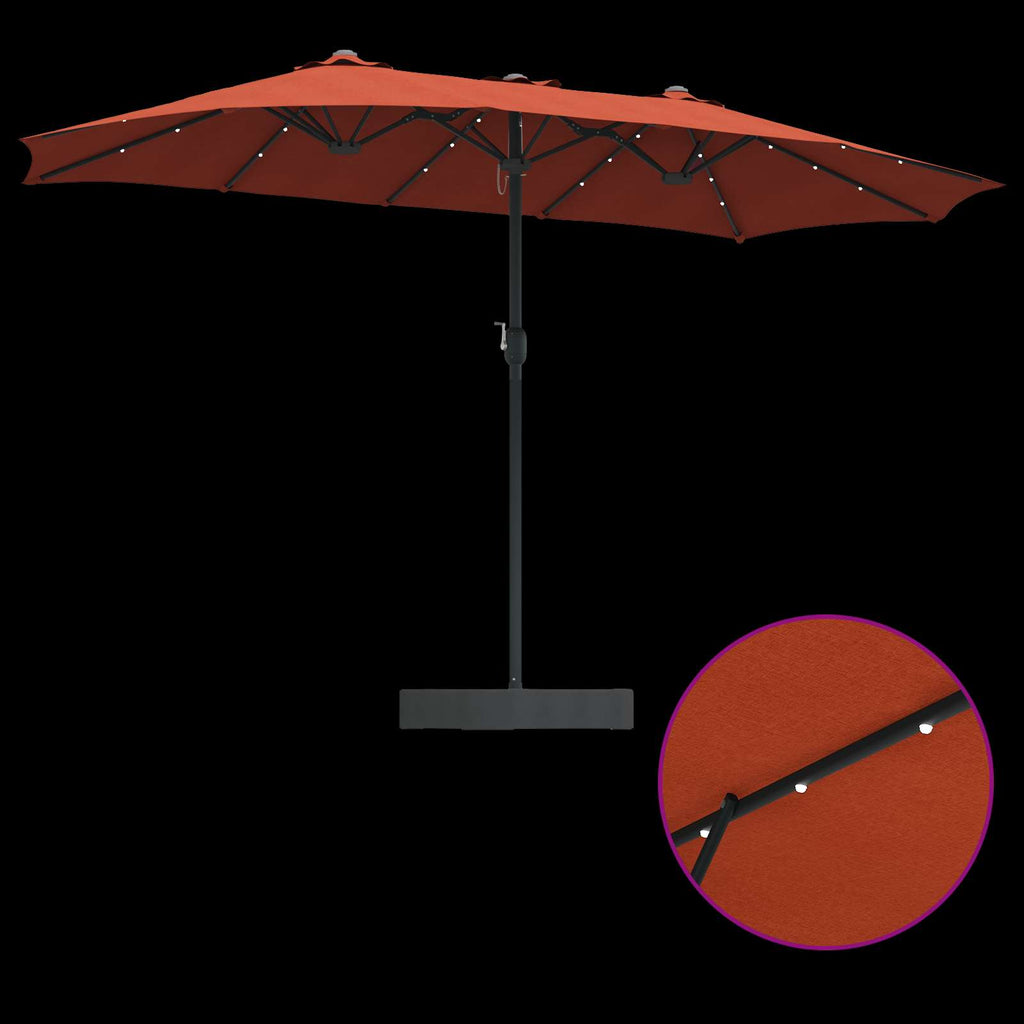 vidaXL Parasolka ogrodowa terakota 385 x 209 x 244 cm Poliester