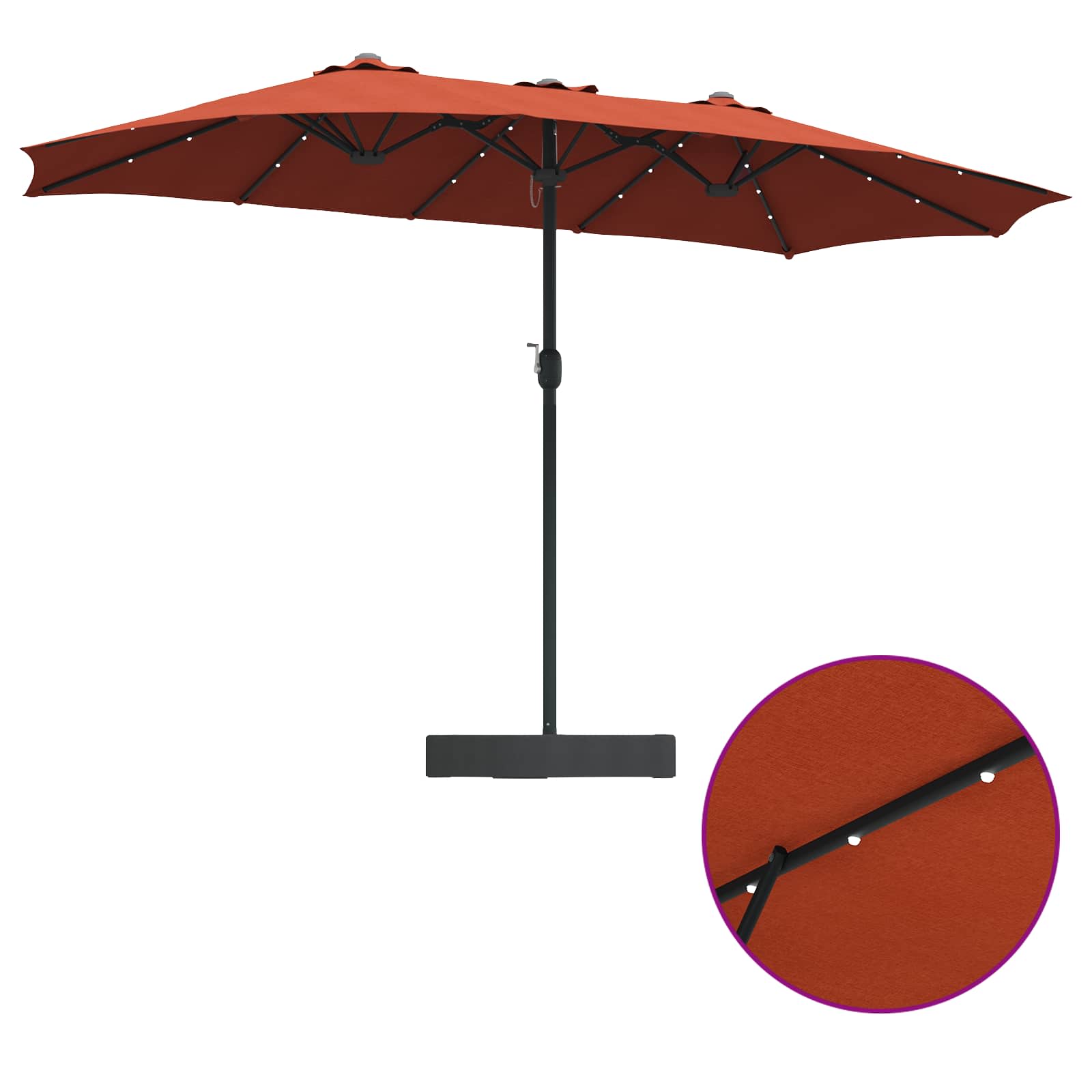 vidaXL Parasolka ogrodowa terakota 385 x 209 x 244 cm Poliester
