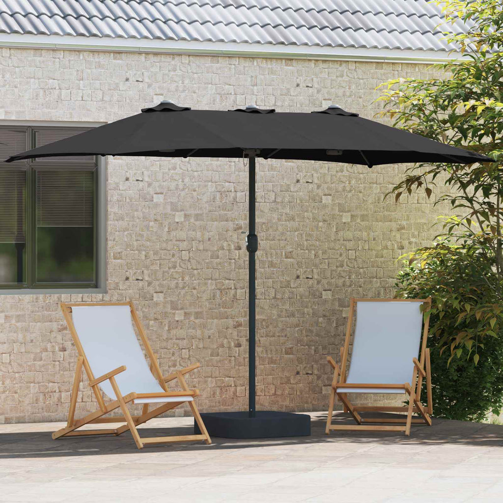 vidaXL Parasolka ogrodowa Czarny 385 x 209 x 244 cm Poliester