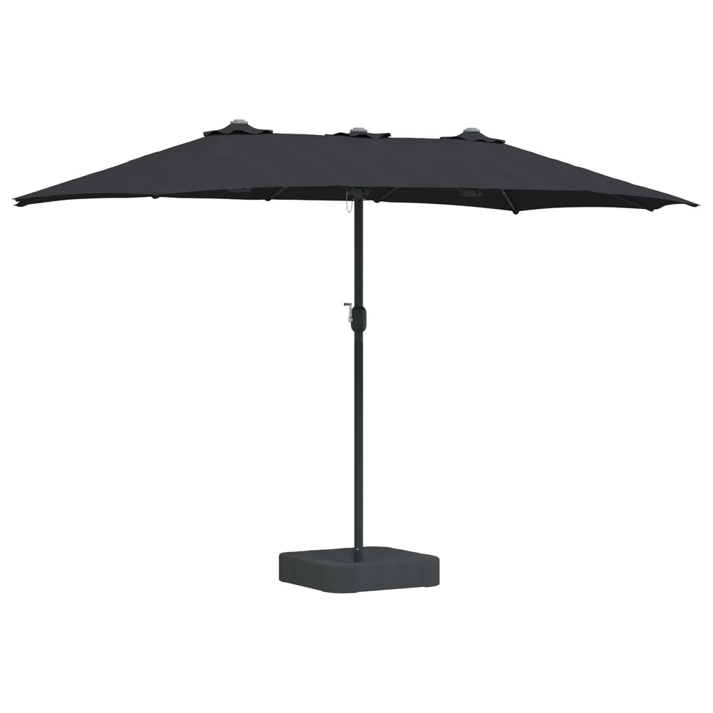 vidaXL Parasolka ogrodowa Czarny 385 x 209 x 244 cm Poliester