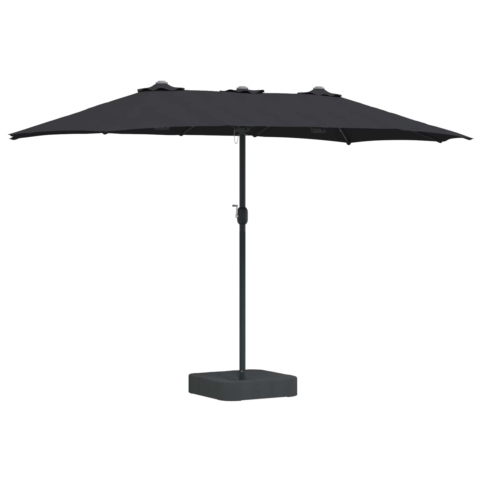 vidaXL Parasolka ogrodowa Czarny 385 x 209 x 244 cm Poliester