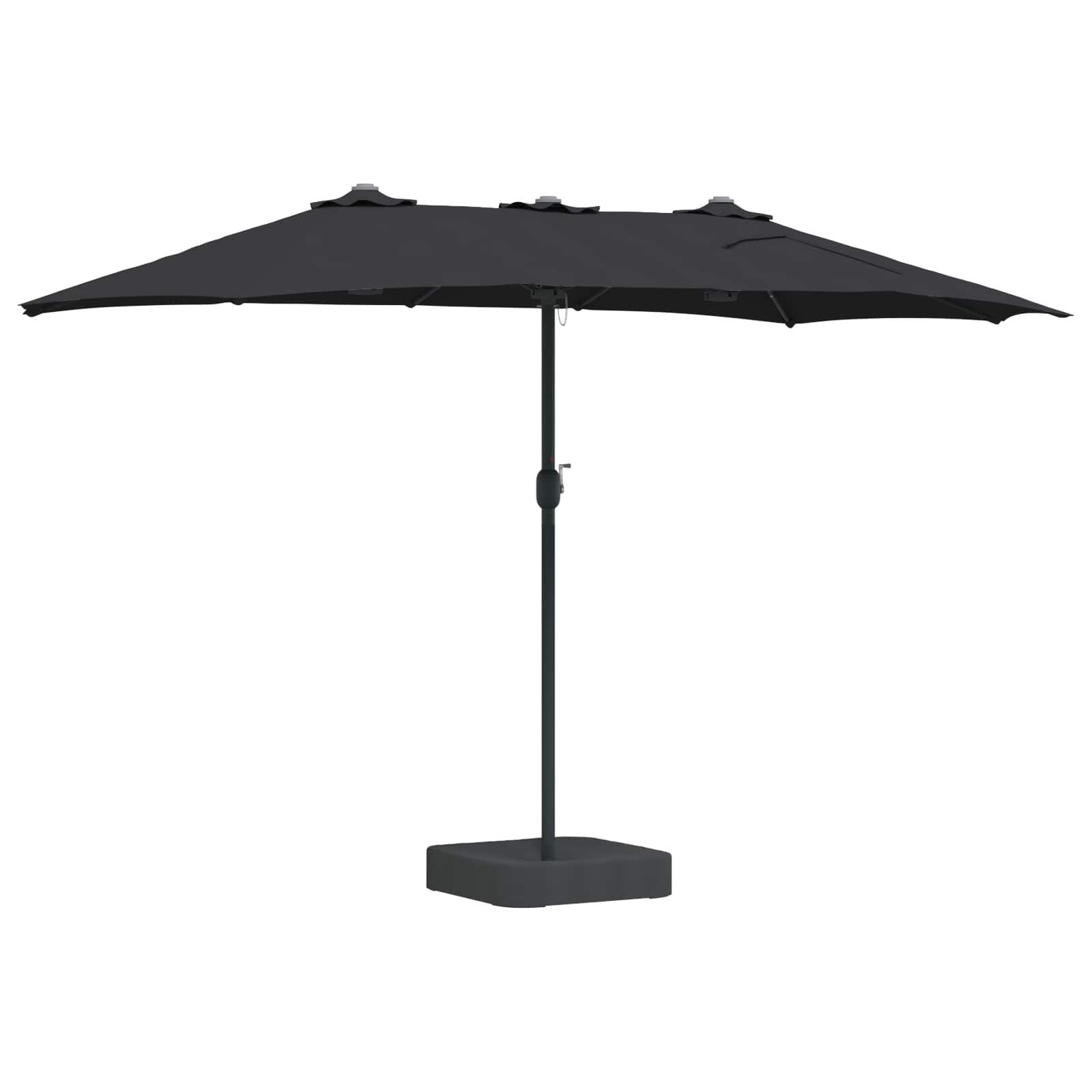 vidaXL Parasolka ogrodowa Czarny 385 x 209 x 244 cm Poliester