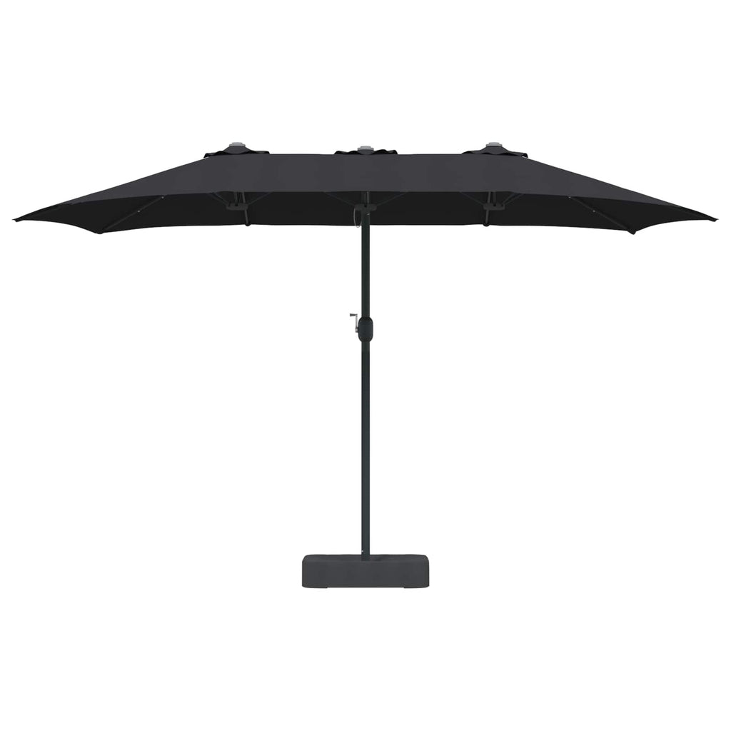 vidaXL Parasolka ogrodowa Czarny 385 x 209 x 244 cm Poliester