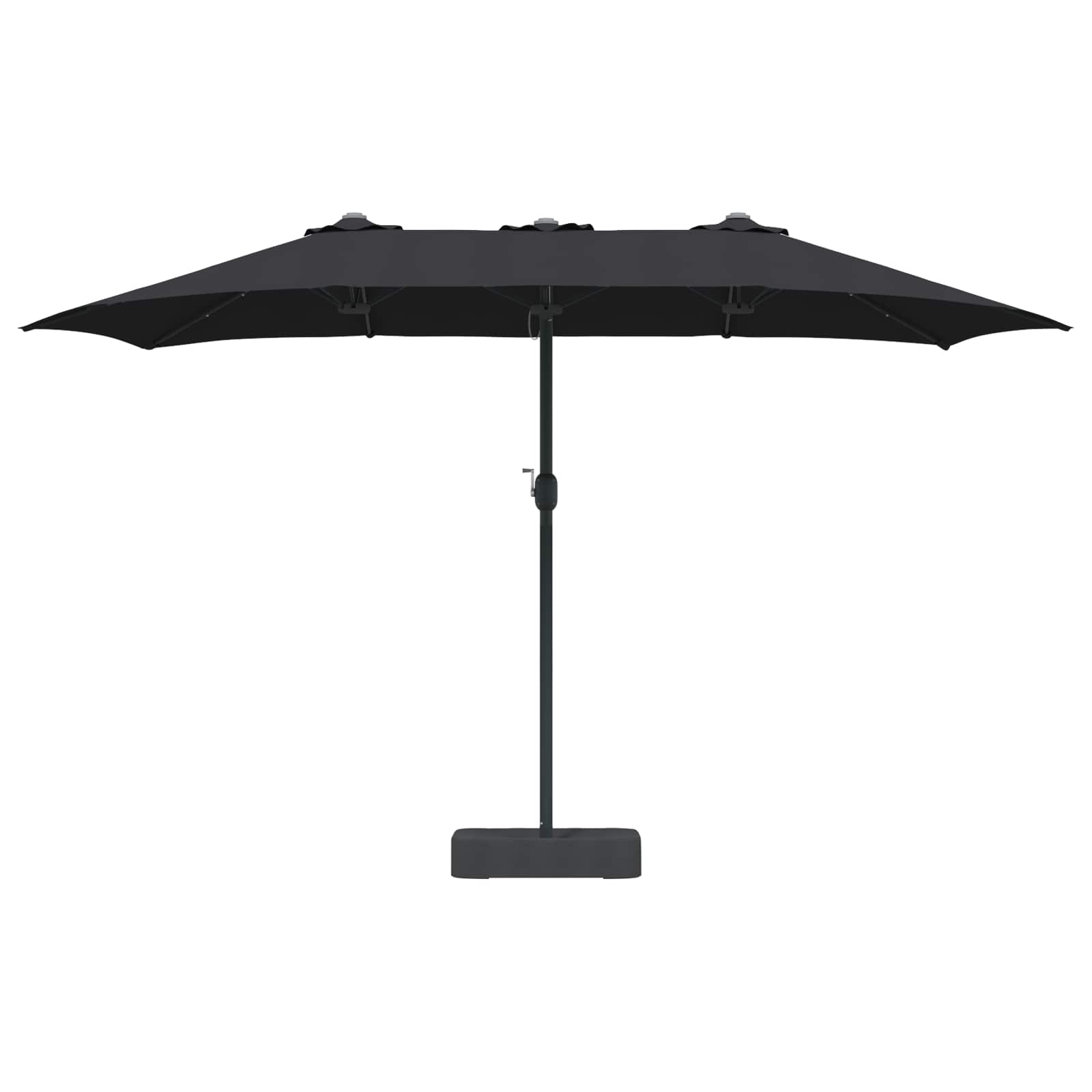 vidaXL Parasolka ogrodowa Czarny 385 x 209 x 244 cm Poliester