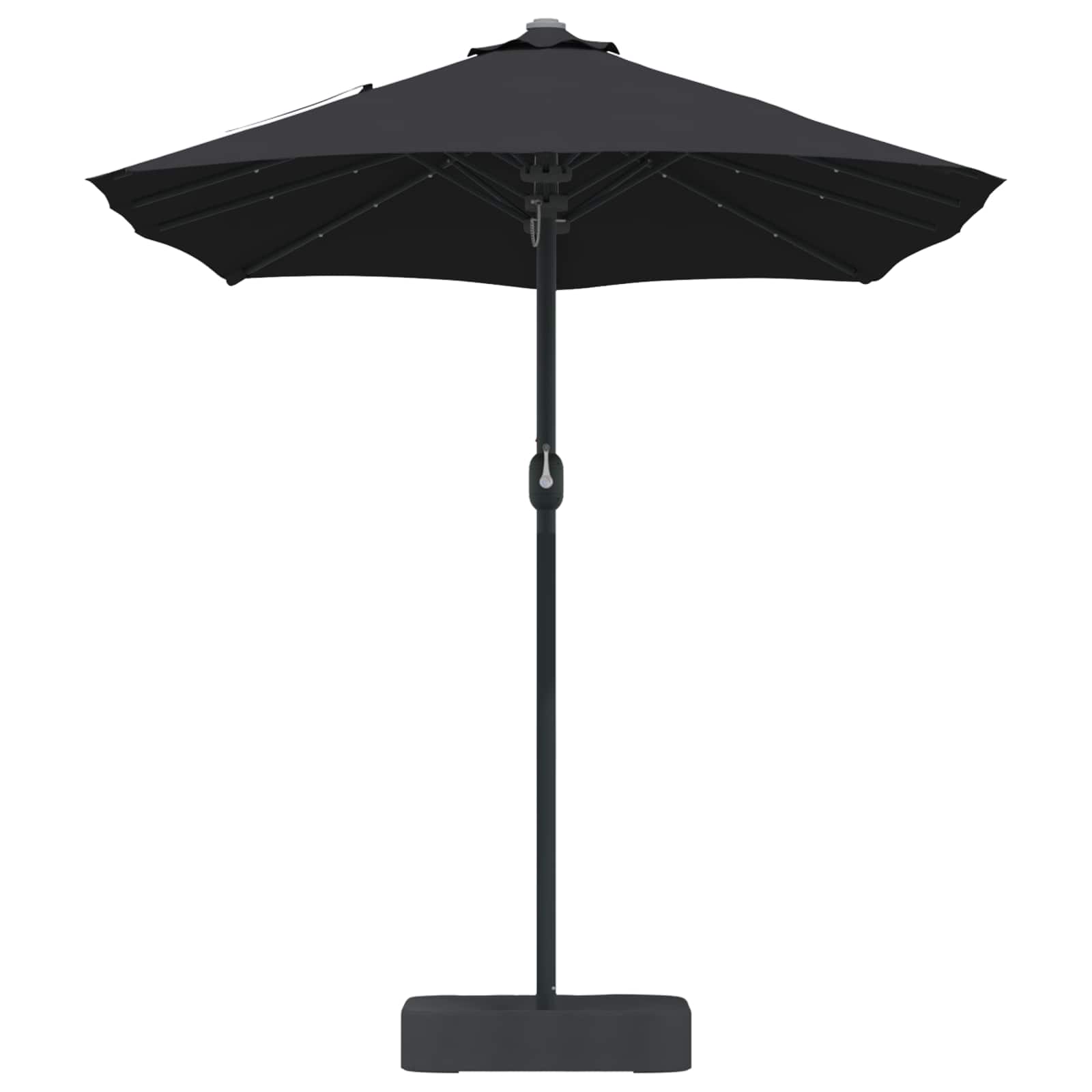 vidaXL Parasolka ogrodowa Czarny 385 x 209 x 244 cm Poliester