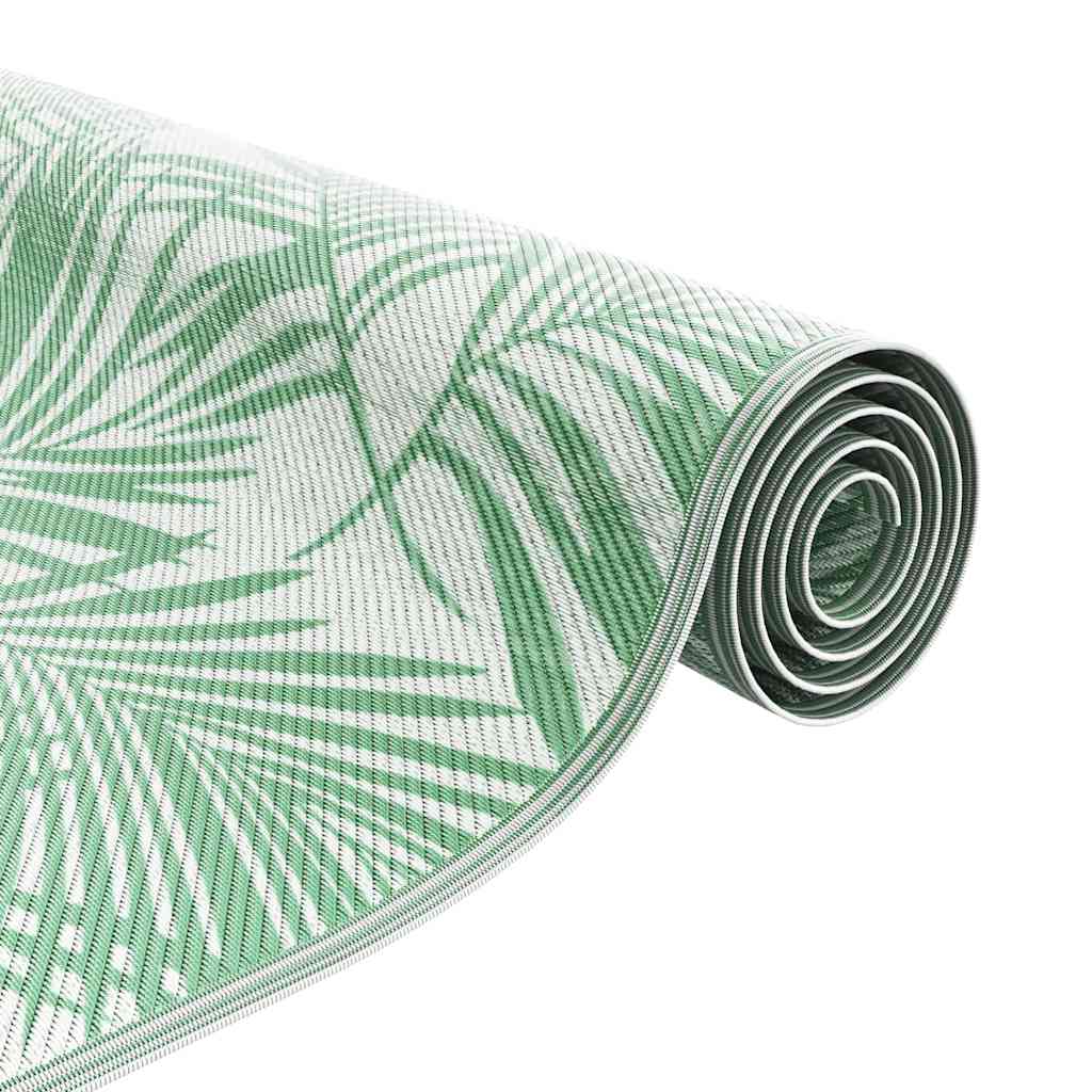 vidaXL Dywan zewnętrzny Liść ARAKIL Zielony i Biały 400 × 300 cm