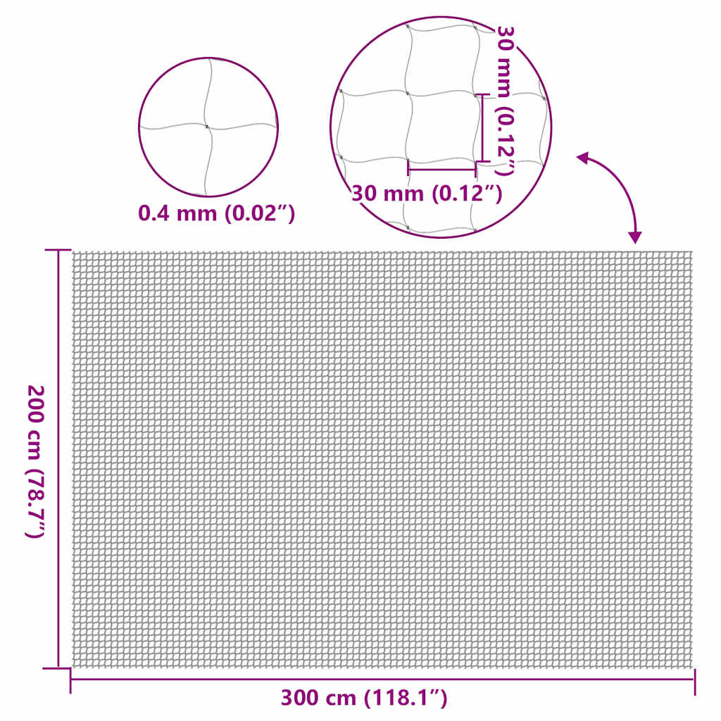 vidaXL Siatka dla kota przezroczysta 3x2 m Nylon