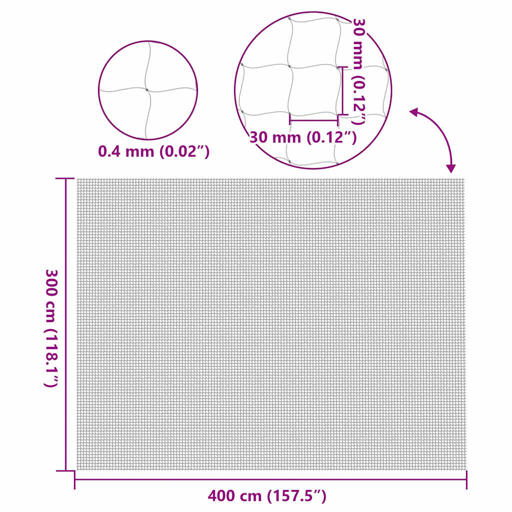 vidaXL Siatka dla kota przezroczysta 4x3 m Nylon