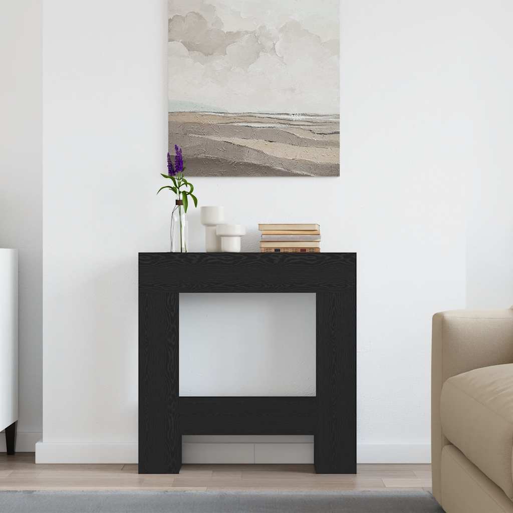 vidaXL Obudowa kominka Czarny dąb 81x18x82 cm Drewno klejone