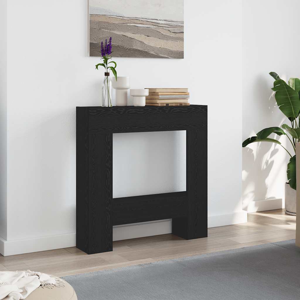 vidaXL Obudowa kominka Czarny dąb 81x18x82 cm Drewno klejone