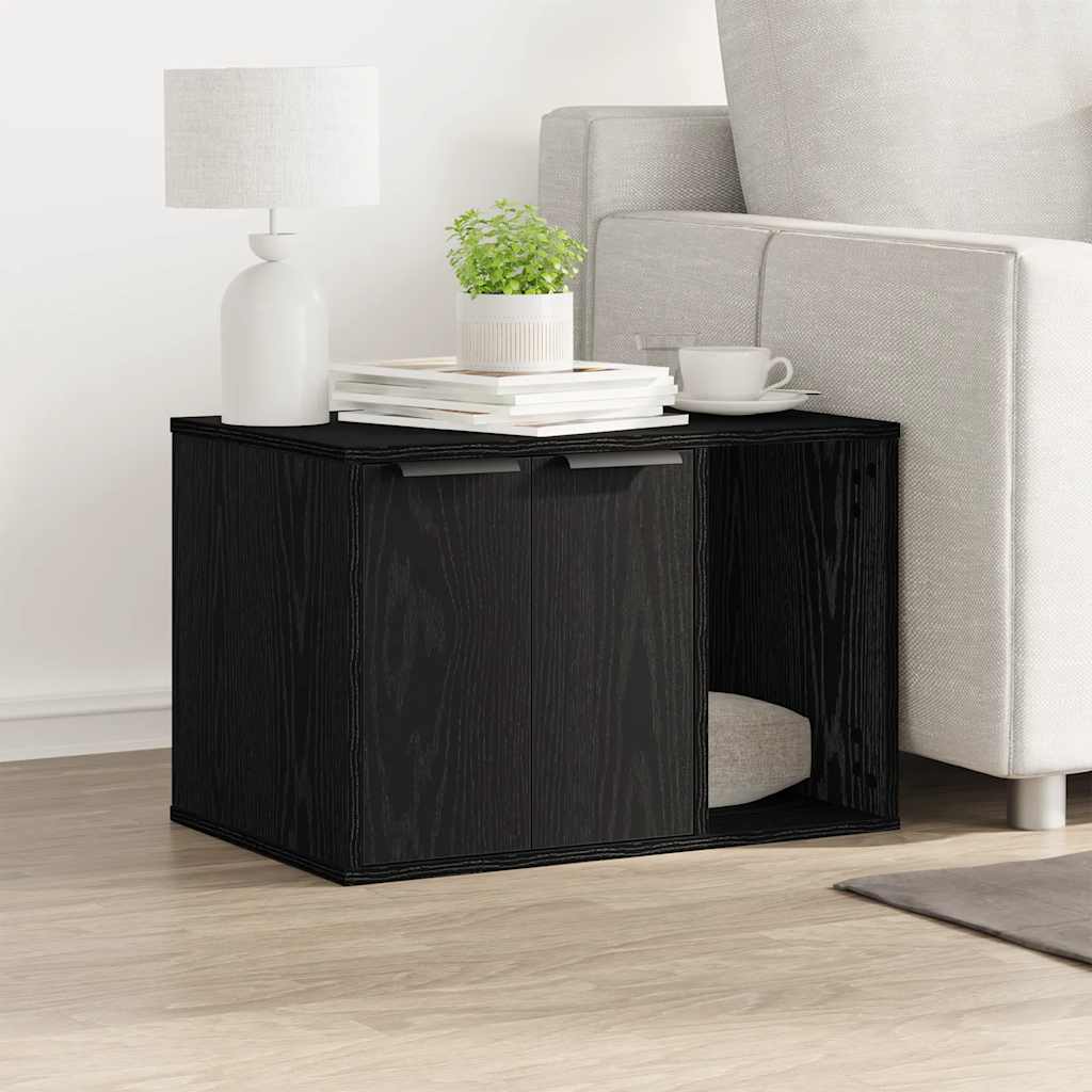 vidaXL Obudowa kuwety dla kota Czarny dąb 60x40x40 cm Drewno konstrukcyjne
