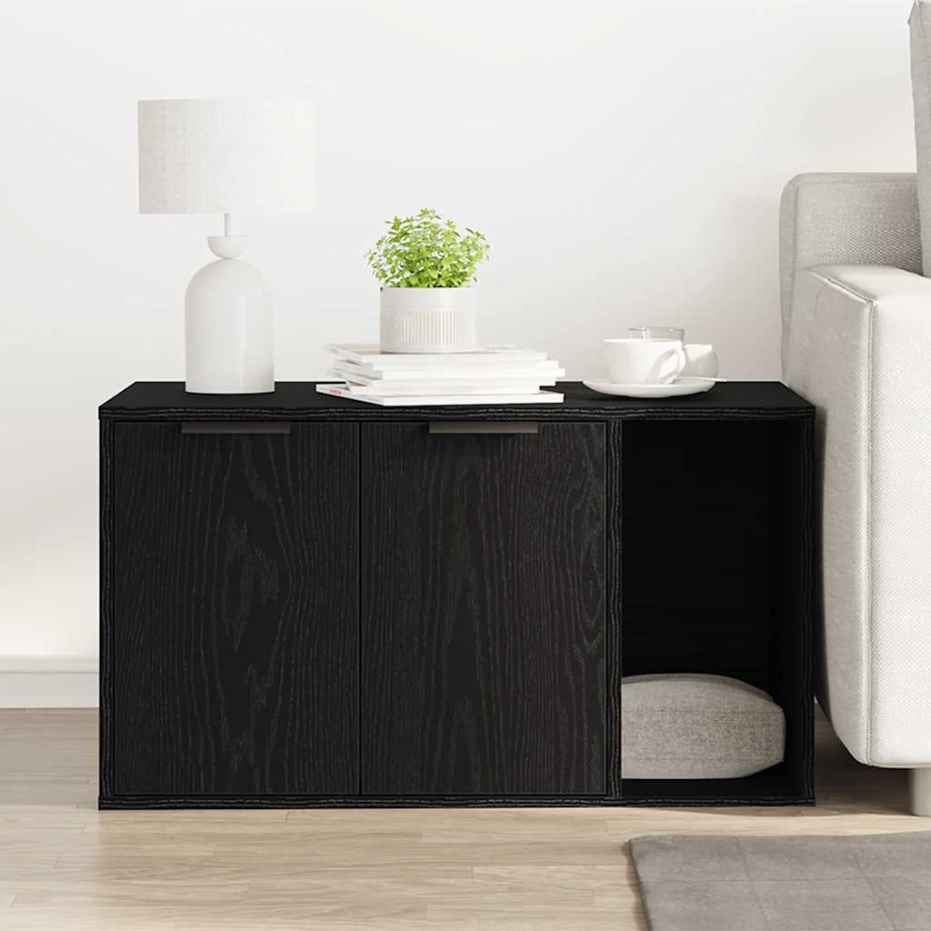vidaXL Obudowa kuwety dla kota Czarny dąb 80x50x45 cm Drewno konstrukcyjne