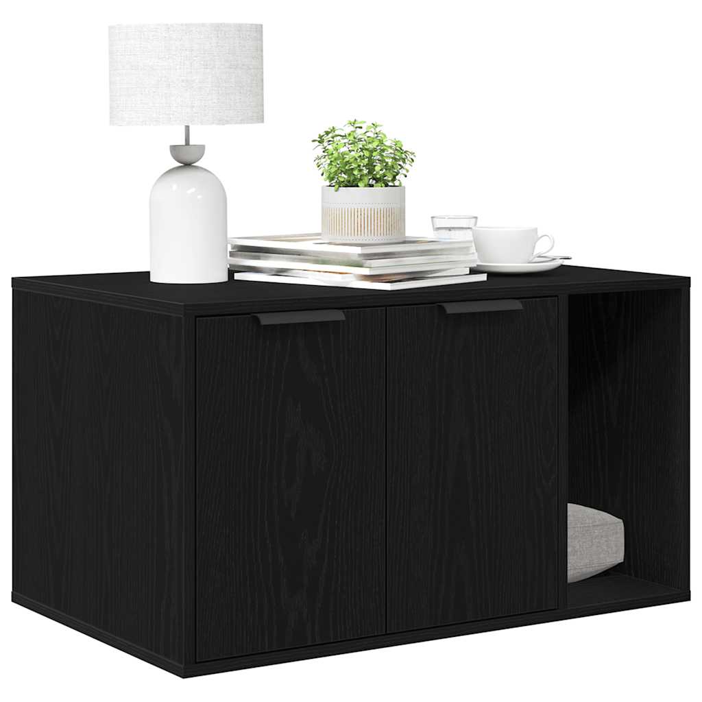 vidaXL Obudowa kuwety dla kota Czarny dąb 80x50x45 cm Drewno konstrukcyjne