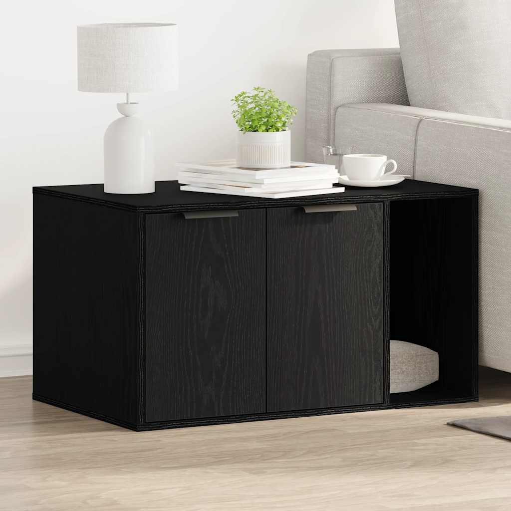 vidaXL Obudowa kuwety dla kota Czarny dąb 80x50x45 cm Drewno konstrukcyjne