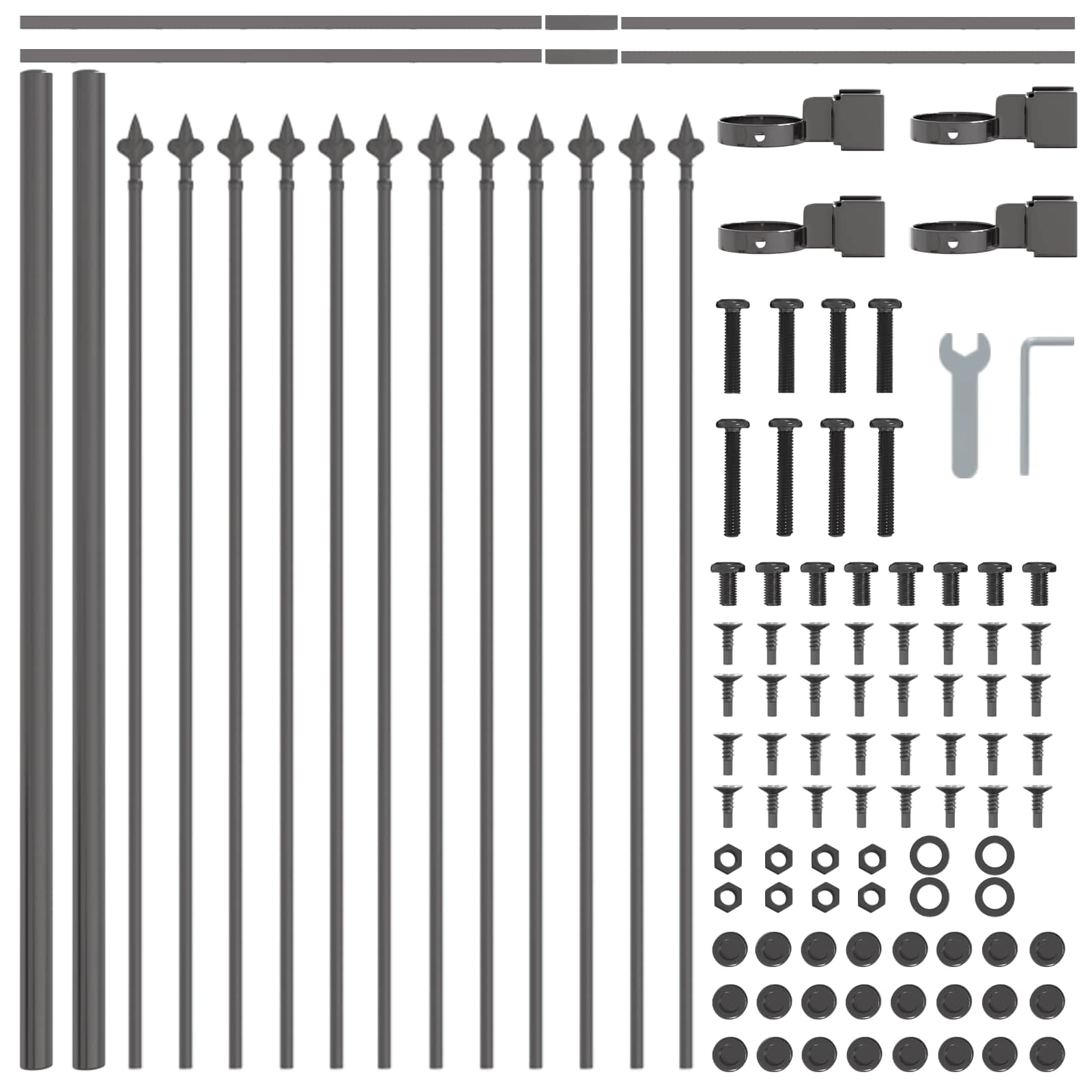 vidaXL Ogrodzenie Ogrodowe 2 pcs Szary 3,4 x 0,6 m