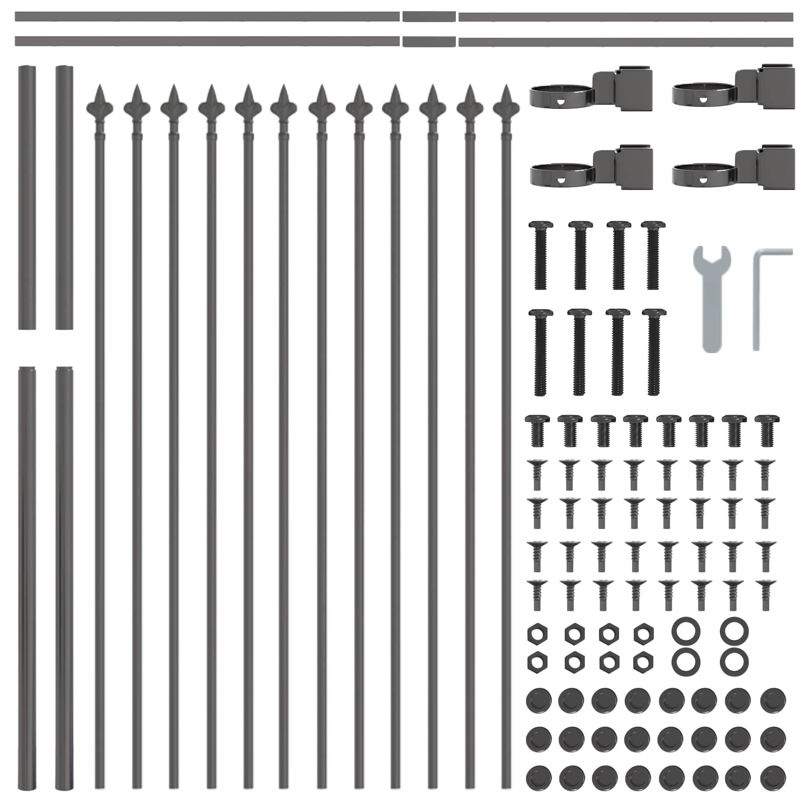 vidaXL Ogrodzenie Ogrodowe 2 pcs Szary 3,4 x 0,8 m
