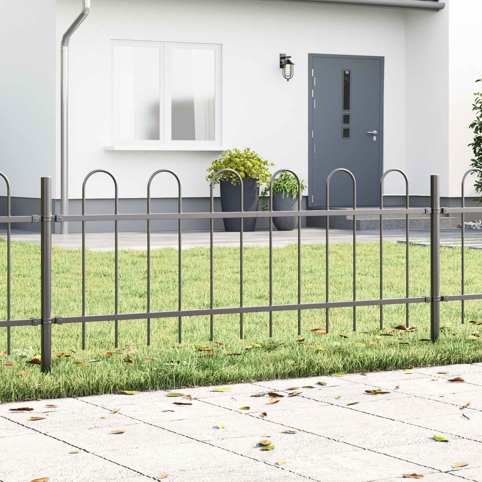 vidaXL Ogrodzenie Ogrodowe 2 pcs Szary 3,4 x 0,6 m