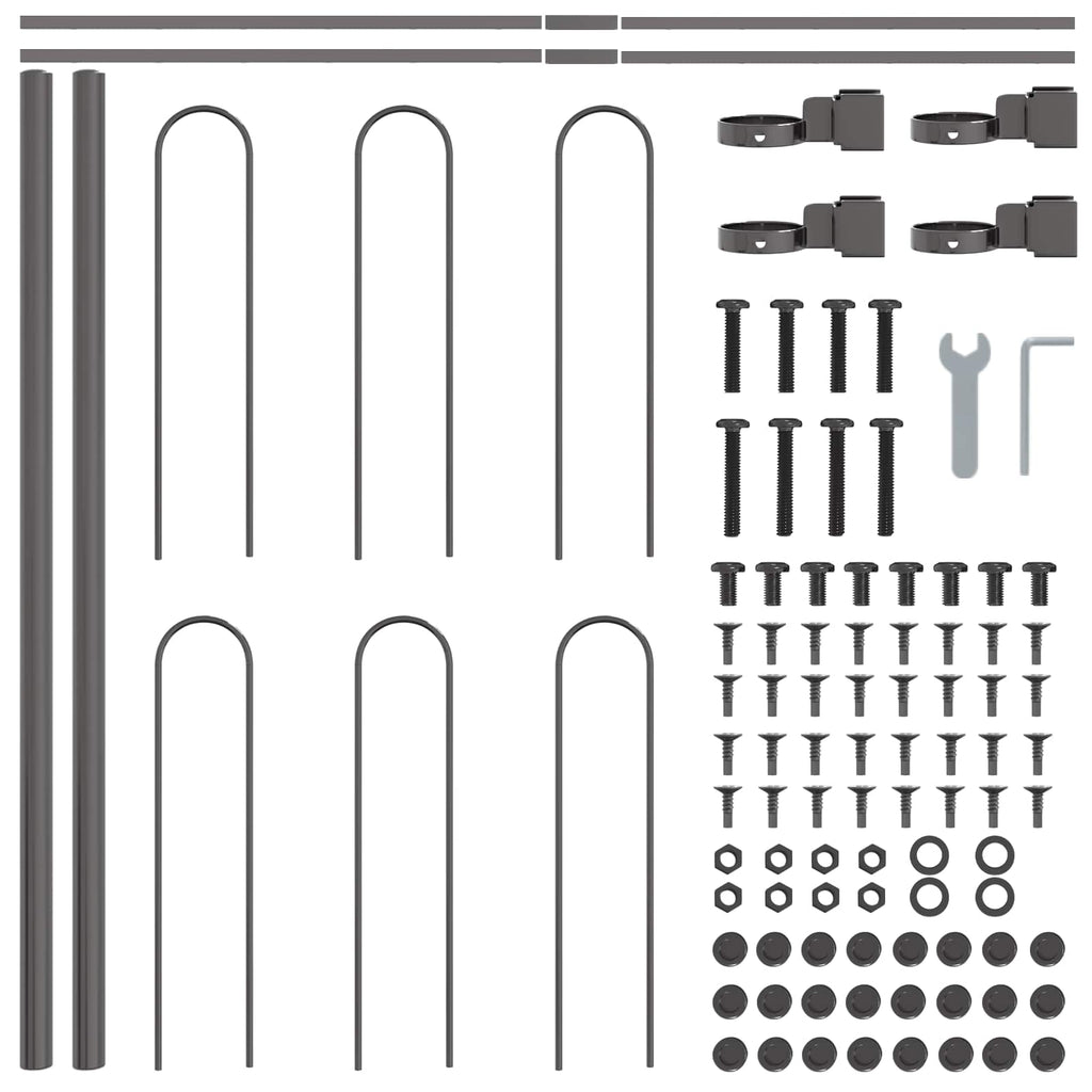 vidaXL Ogrodzenie Ogrodowe 2 pcs Szary 3,4 x 0,6 m