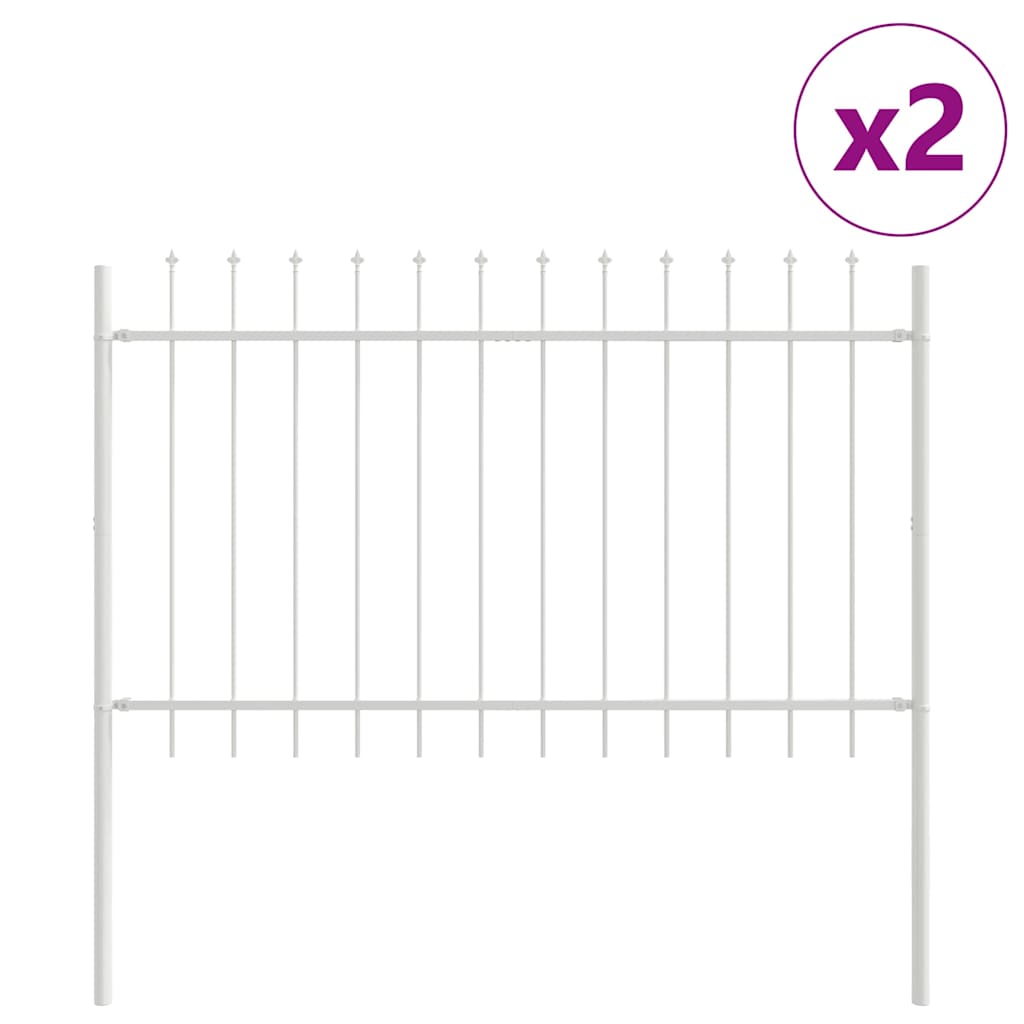 vidaXL Ogrodzenie Ogrodowe 2 pcs Biały 3,4 x 1 m