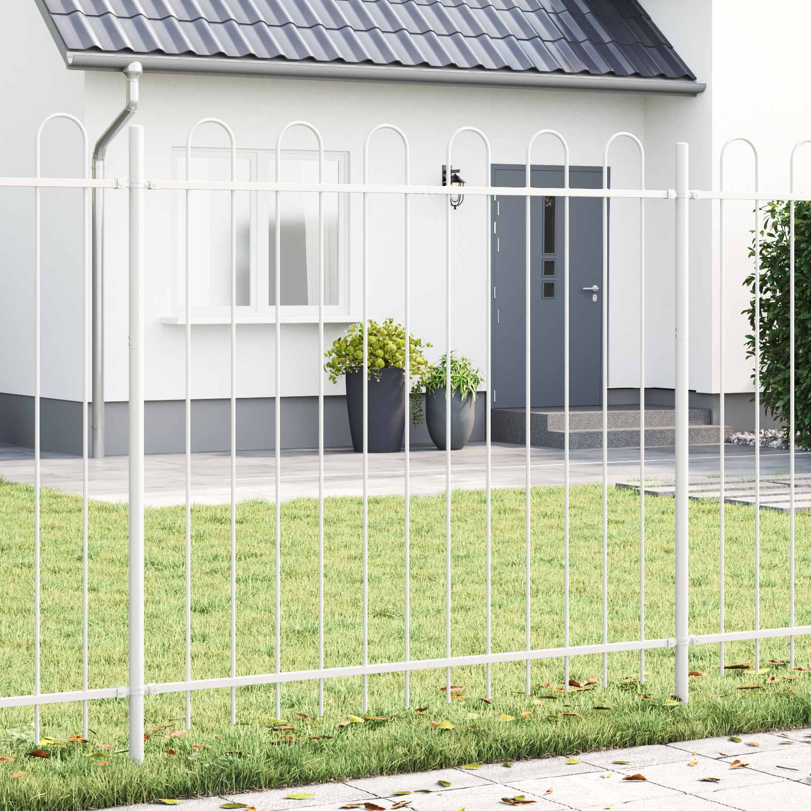 vidaXL Ogrodzenie Ogrodowe 2 pcs Biały 3,4 x 1,2 m