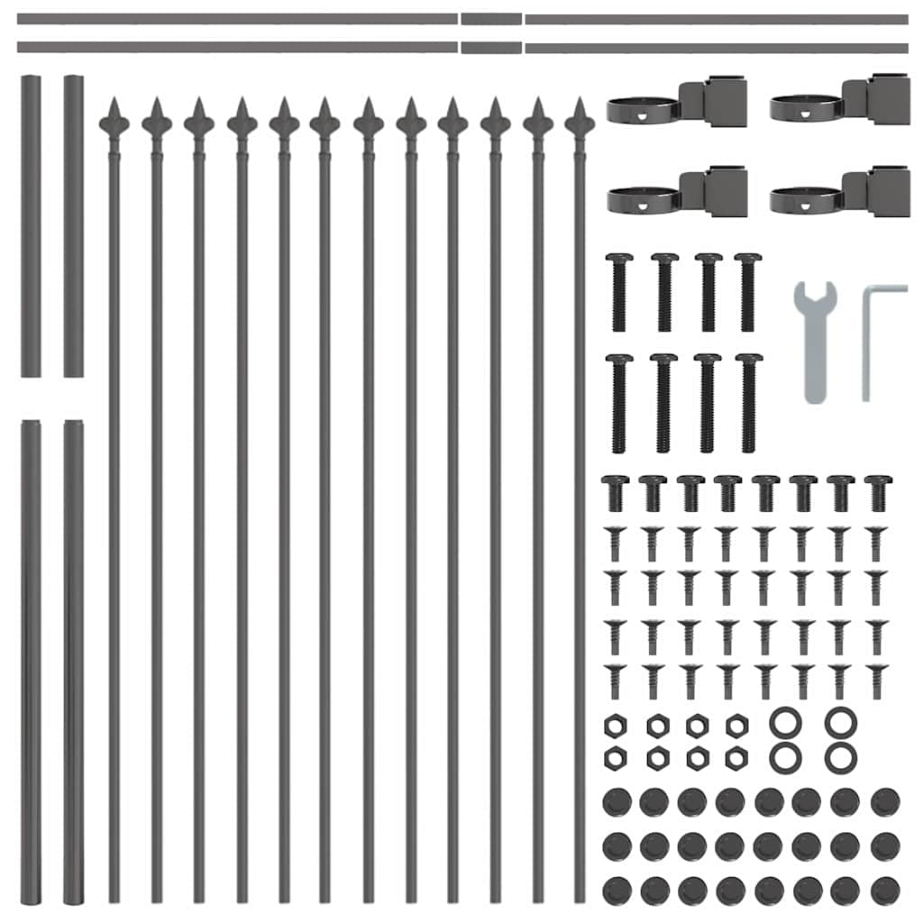 vidaXL Ogrodzenie Ogrodowe 3 pcs Szary 5,1 x 0,8 m