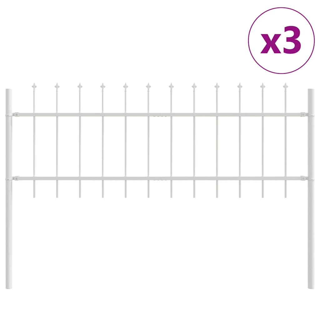 vidaXL Ogrodzenie Ogrodowe 3 pcs Biały 5,1 x 0,6 m