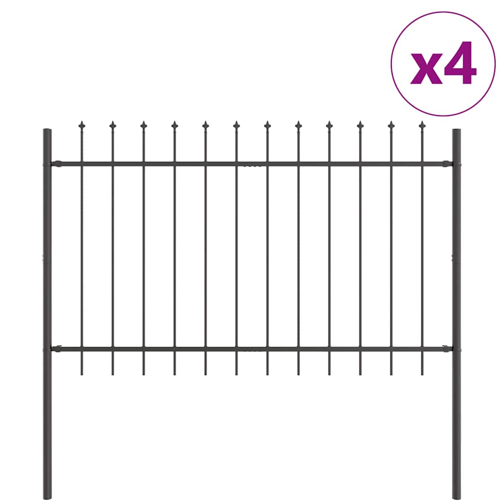 vidaXL Ogrodzenie Ogrodowe 4 pcs Szary 6,8 x 0,8 m