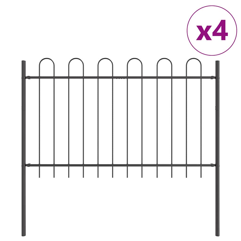 vidaXL Ogrodzenie Ogrodowe 4 pcs Szary 6,8 x 1,2 m