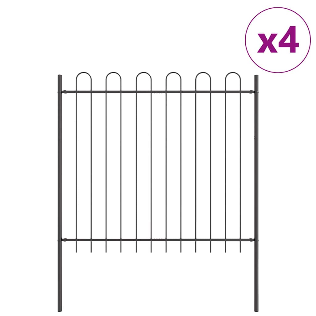 vidaXL Ogrodzenie Ogrodowe 4 pcs Szary 6,8 x 1,5 m