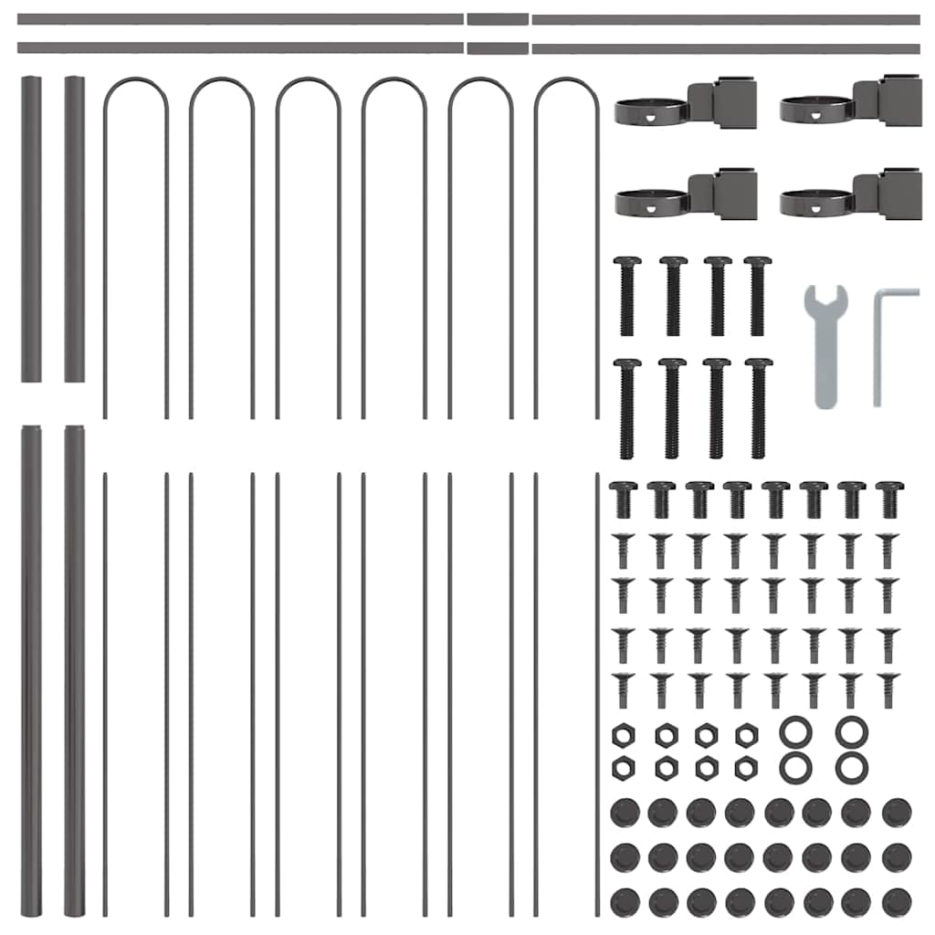 vidaXL Ogrodzenie Ogrodowe 4 pcs Szary 6,8 x 1,5 m