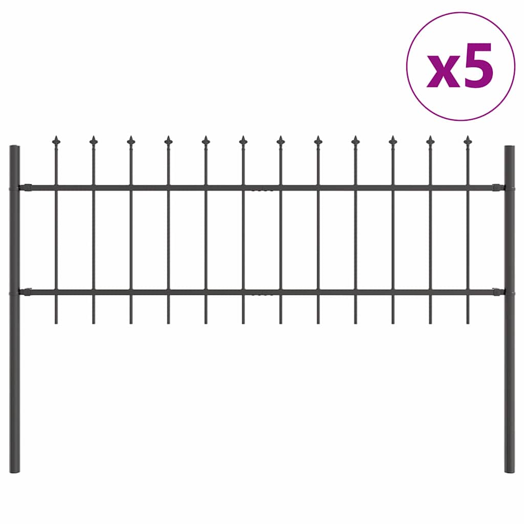 vidaXL Ogrodzenie Ogrodowe 5 pcs Szary 8,5 x 0,6 m