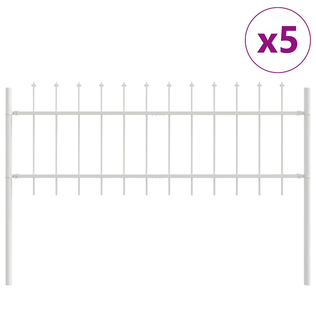 vidaXL Ogrodzenie Ogrodowe 5 pcs Biały 8,5 x 0,6 m